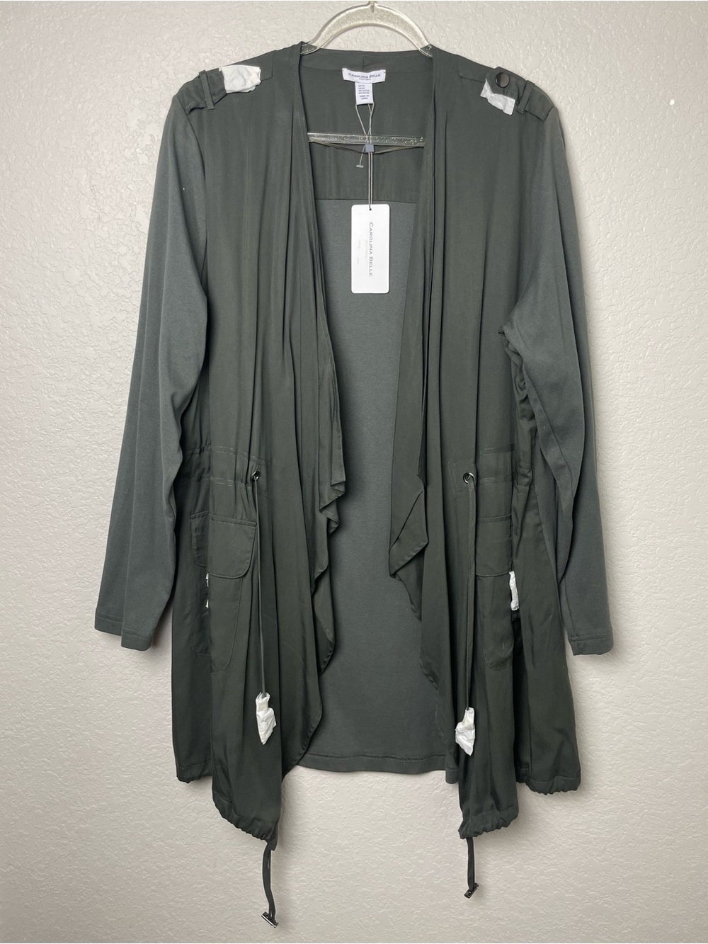 Bnwt! Carolina Belle Olive Utility Drape Jacket Size 2X